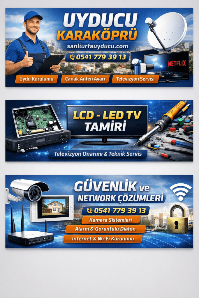 Şanlıurfa Karaköprü uyducu hizmetleri uydu kurulumu çanak anten ayarı televizyon tamiri